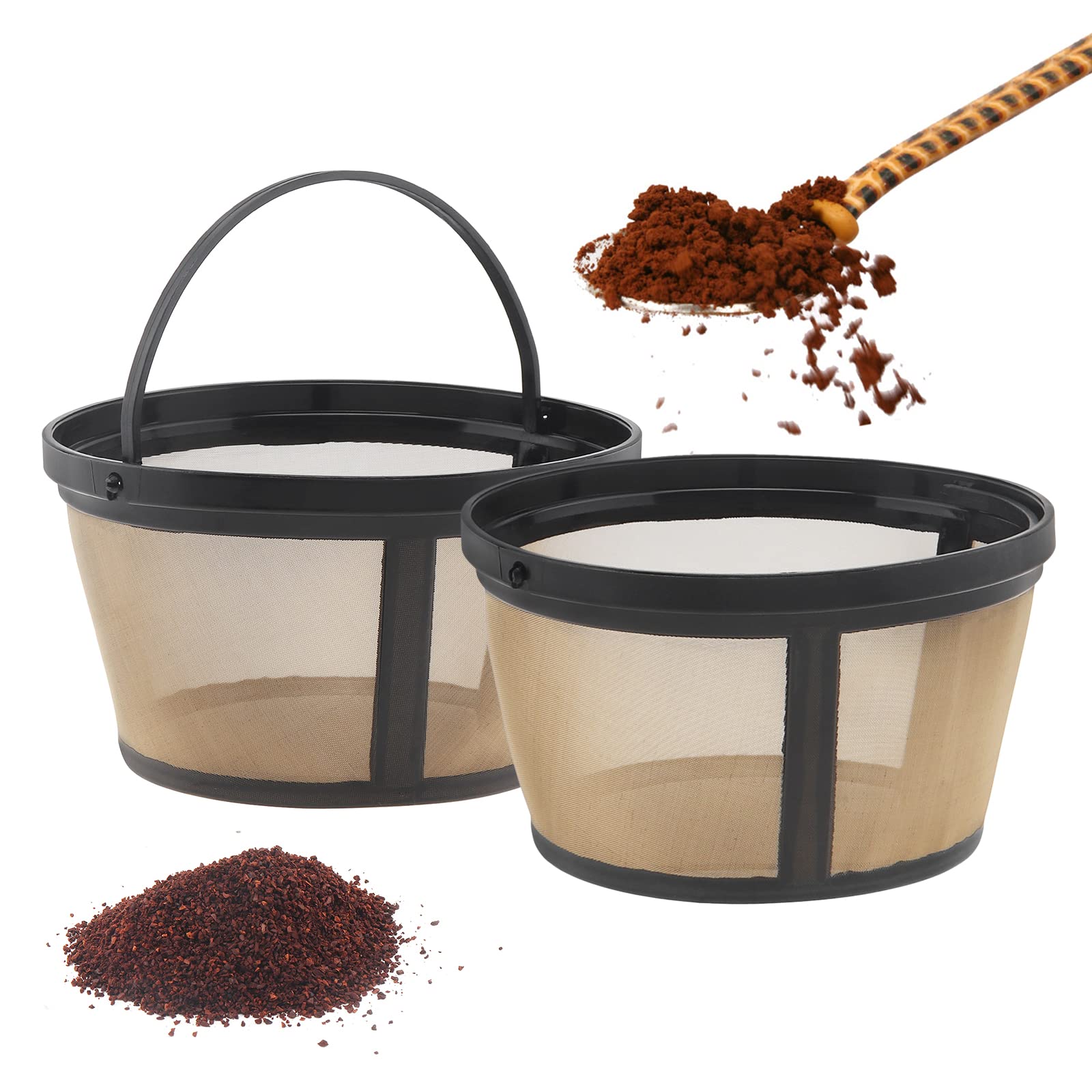 Coffee Tea Containers - 2pc Coffee Filter Basket Stainless Steel