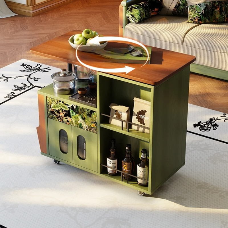 Coffee Tea Nook - French Retro Mobile Tea Cart: Solid