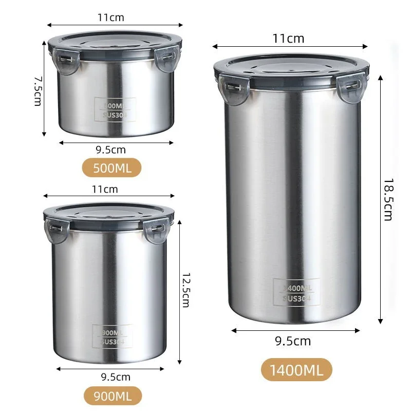 Stainless Steel Food Container - Coffee Tea And Sugar Canisters reseña y precio