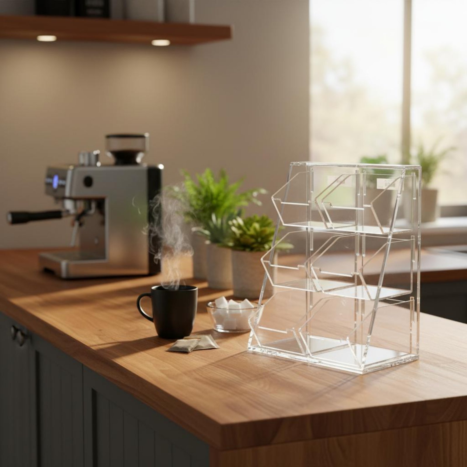 Acrylic Coffee and Tea Organiz - Coffee Tea Box reseña y precio