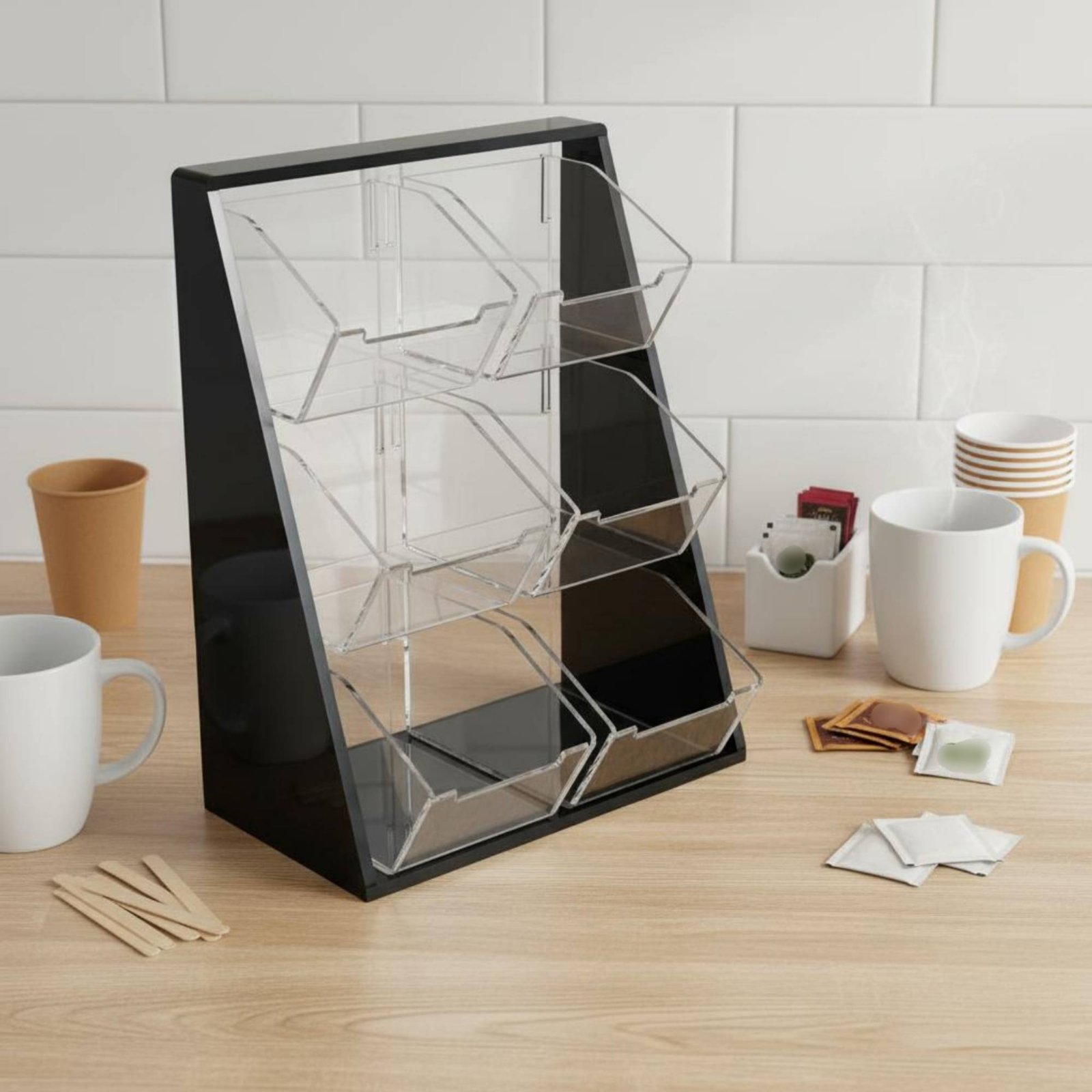 Acrylic Coffee and Tea Organiz - Coffee Tea Box reseña y precio