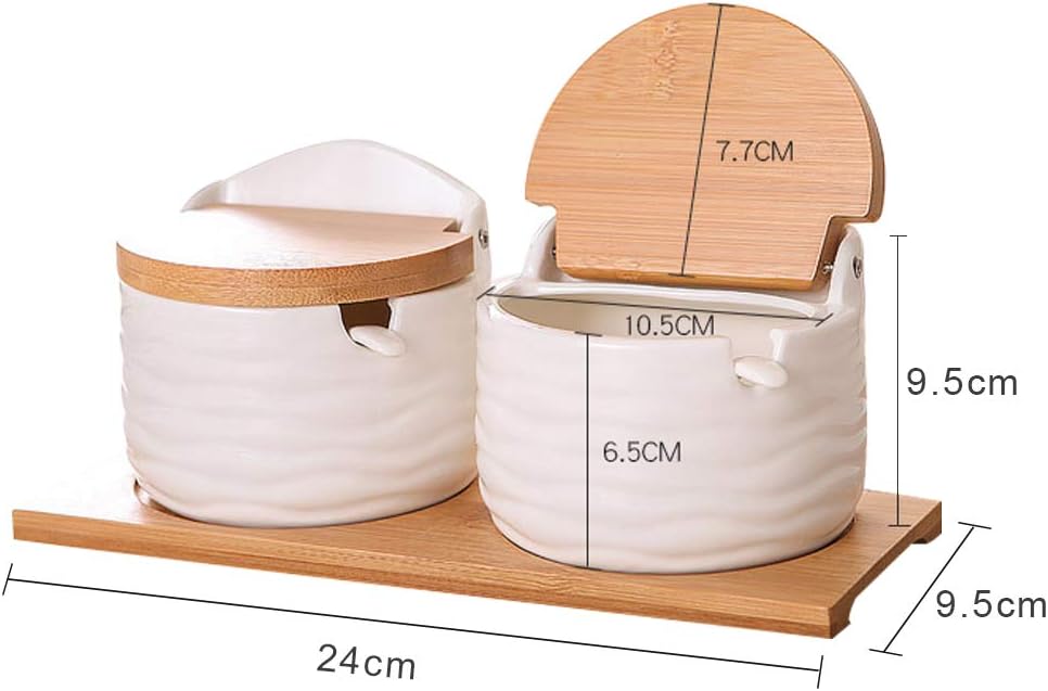 Ceramic Salt Cellars with Lids - Coffee Tea Containers reseña y precio