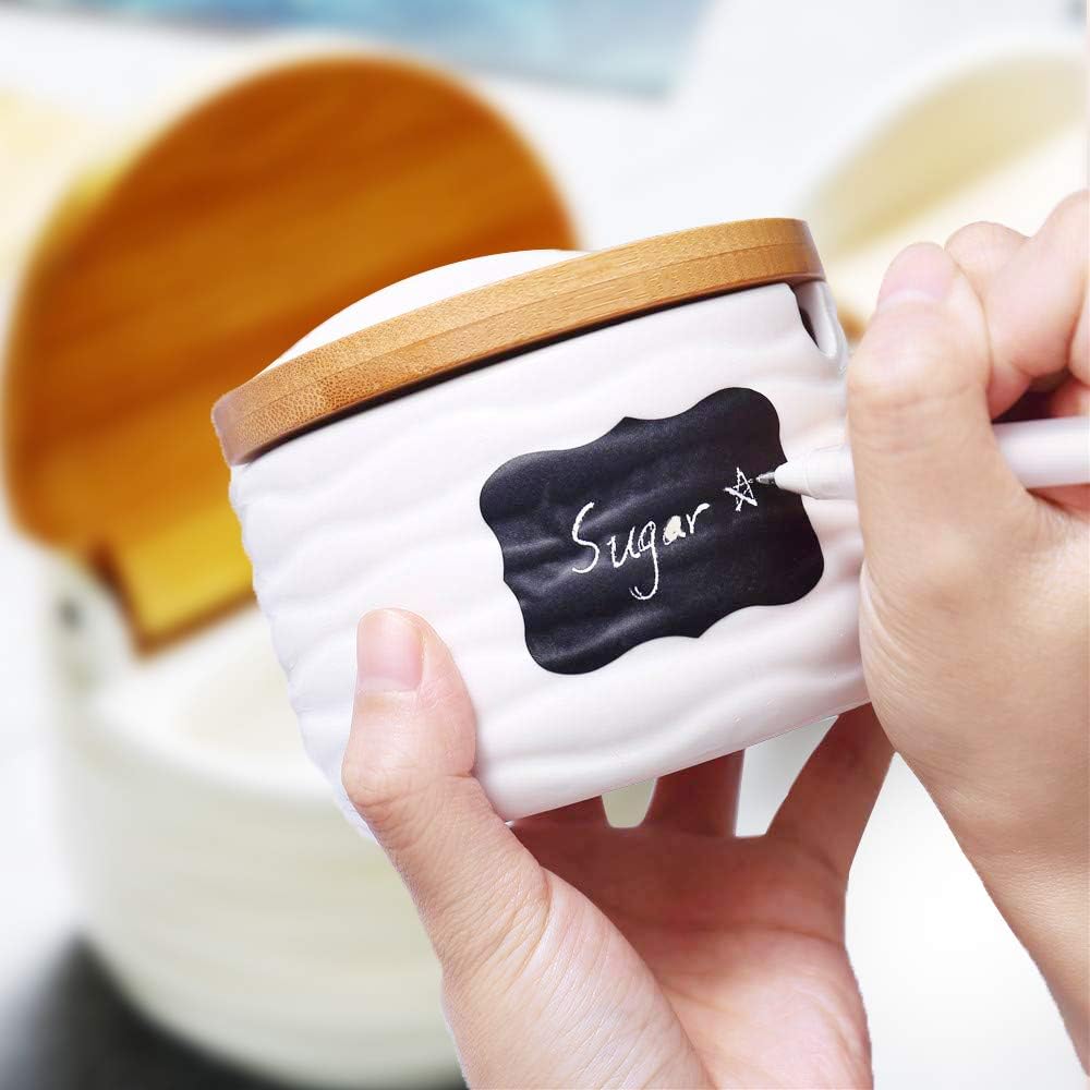 Ceramic Salt Cellars with Lids - Coffee Tea Containers reseña y precio
