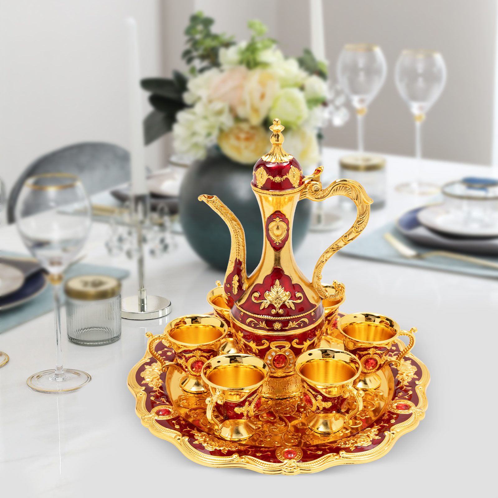 Turkish Tea Set 8 45Oz Teapot  - Coffee Tea Hong Kong reseña y precio