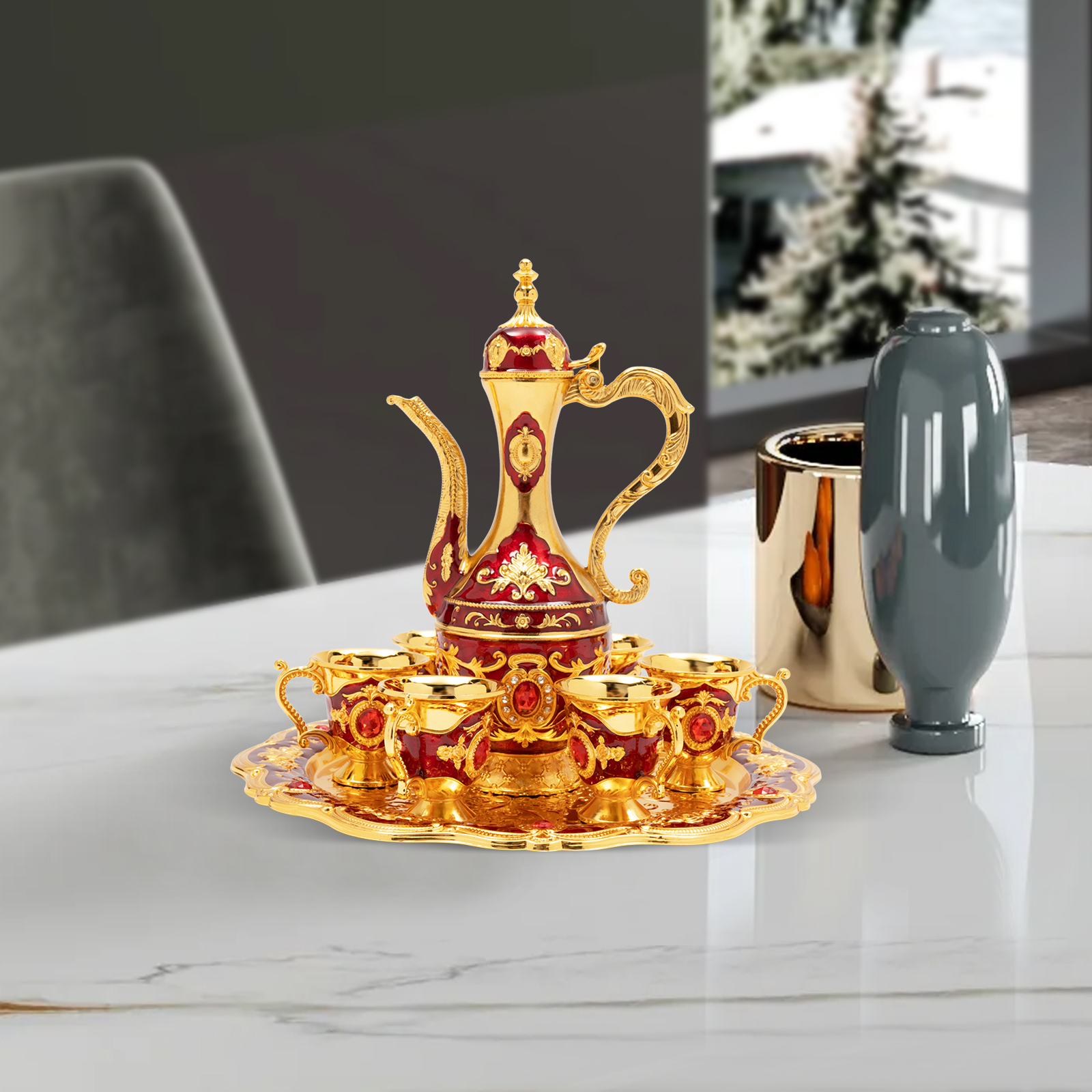 Turkish Tea Set 8 45Oz Teapot  - Coffee Tea Hong Kong reseña y precio