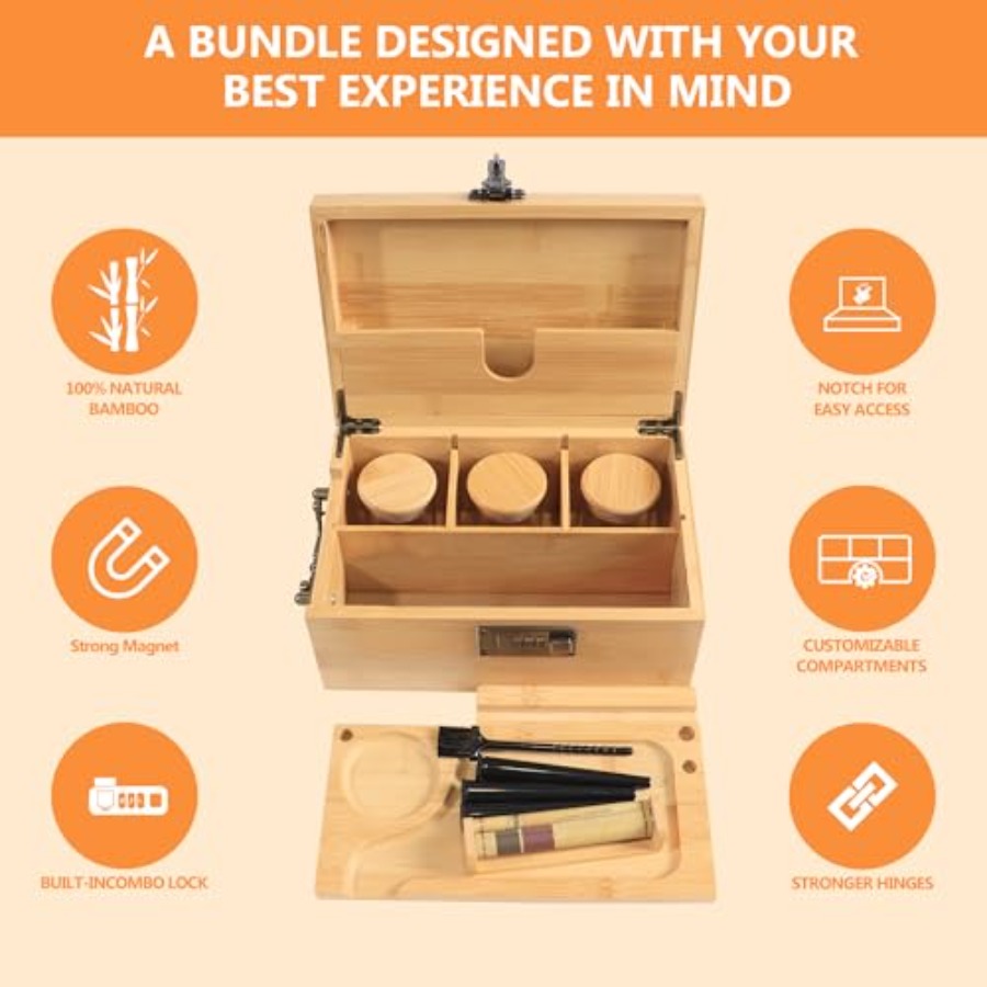 Bamboo Box with Combination Lo - Coffee Tea Etc reseña y precio