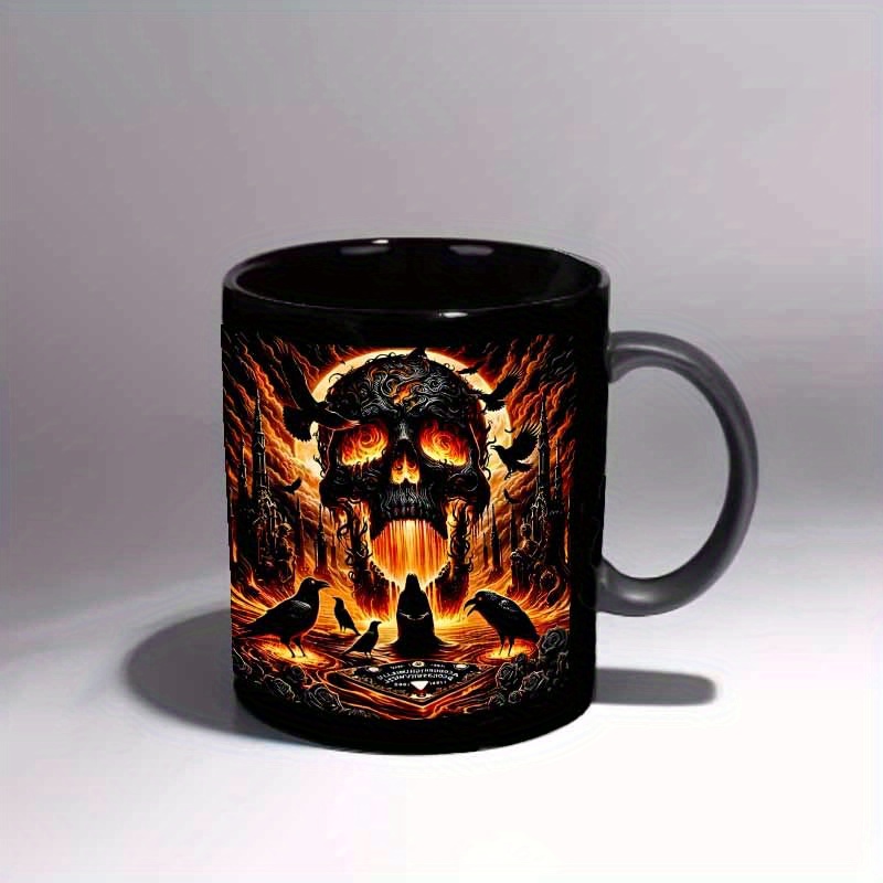 1pc, Black Skull, Crow Print,  - Coffee Tea Etc reseña y precio