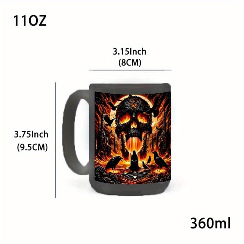 1pc, Black Skull, Crow Print,  - Coffee Tea Etc reseña y precio