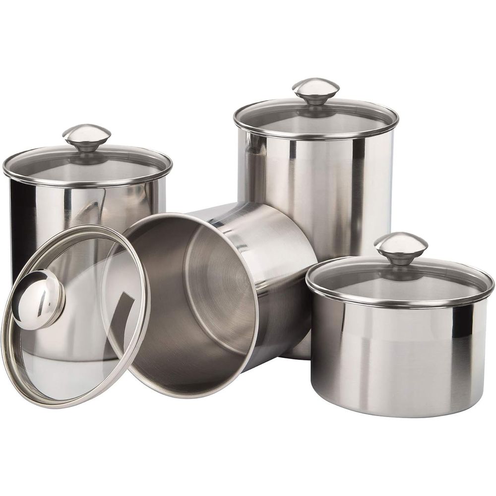4-Piece Stainless Steel Food S - Coffee Tea Containers reseña y precio