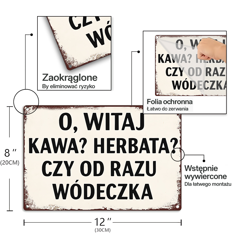 Vintage Metal Sign, Polish Fun - Coffee And Tea Quotes Funny reseña y precio