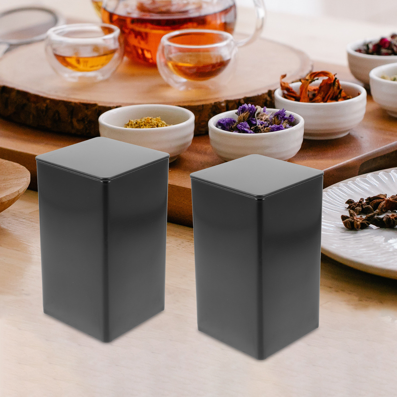 4Pcs Storage Jars Tinplate Box - Coffee Tea Box reseña y precio