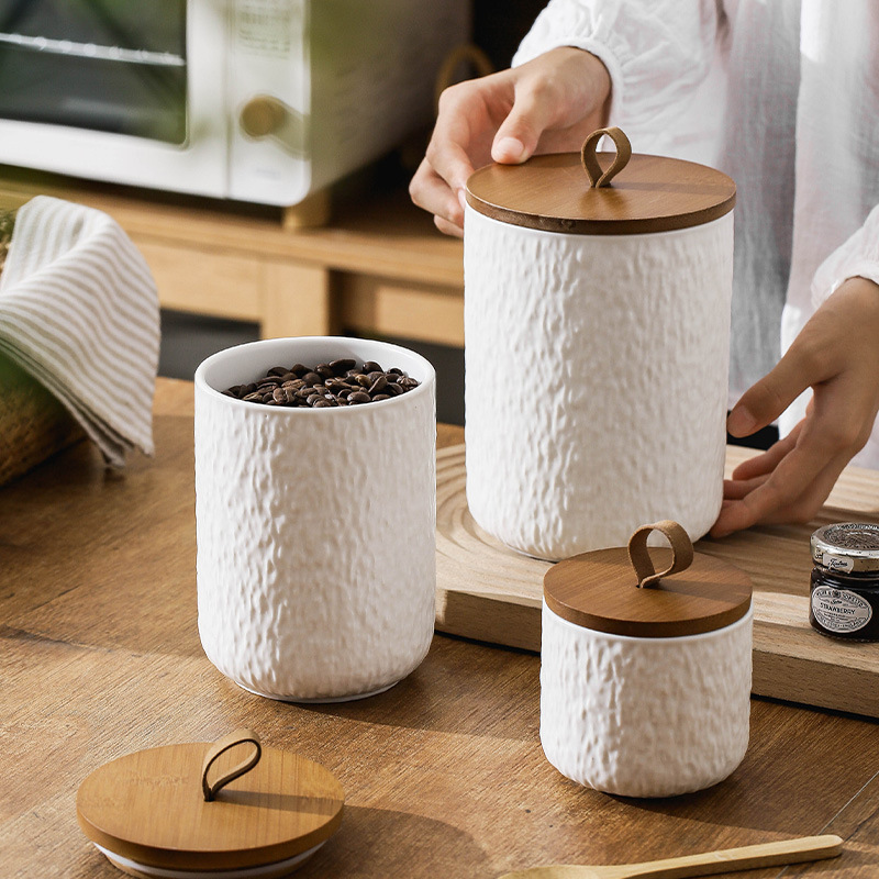 Rock Pattern Ceramic Tea Stora - Coffee Tea And Sugar Canisters reseña y precio