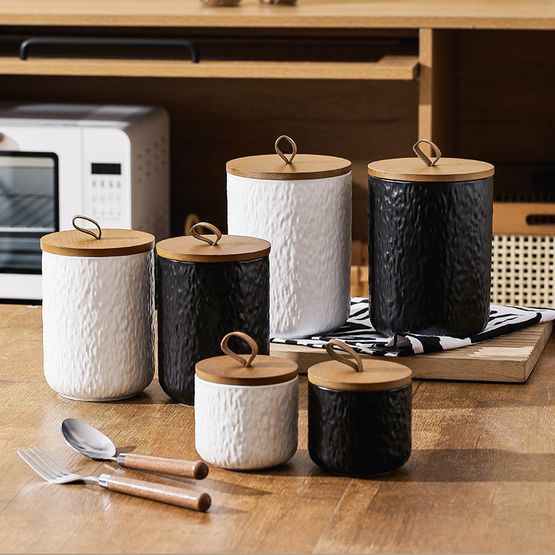 Rock Pattern Ceramic Tea Stora - Coffee Tea And Sugar Canisters reseña y precio