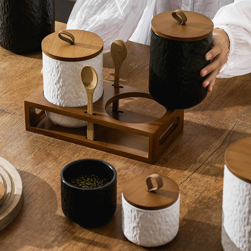 Rock Pattern Ceramic Tea Stora - Coffee Tea And Sugar Canisters reseña y precio