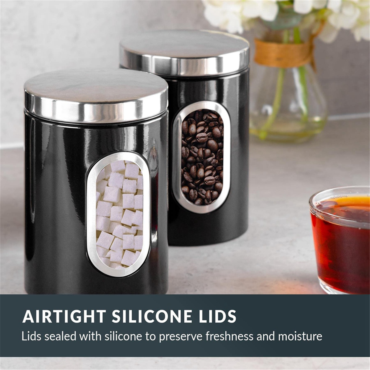 3PC Kitchen Canister Set -with - Coffee Tea Etc reseña y precio