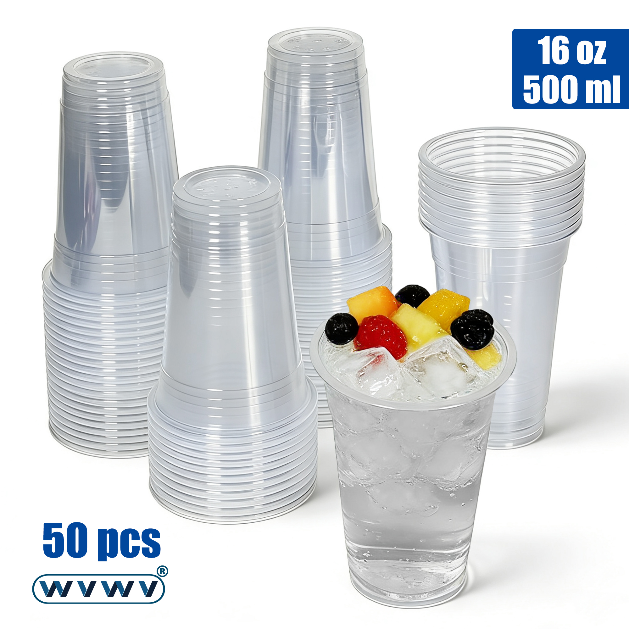 50Pcs 16Oz/500Ml Transparent M - Coffee Tea Etc reseña y precio