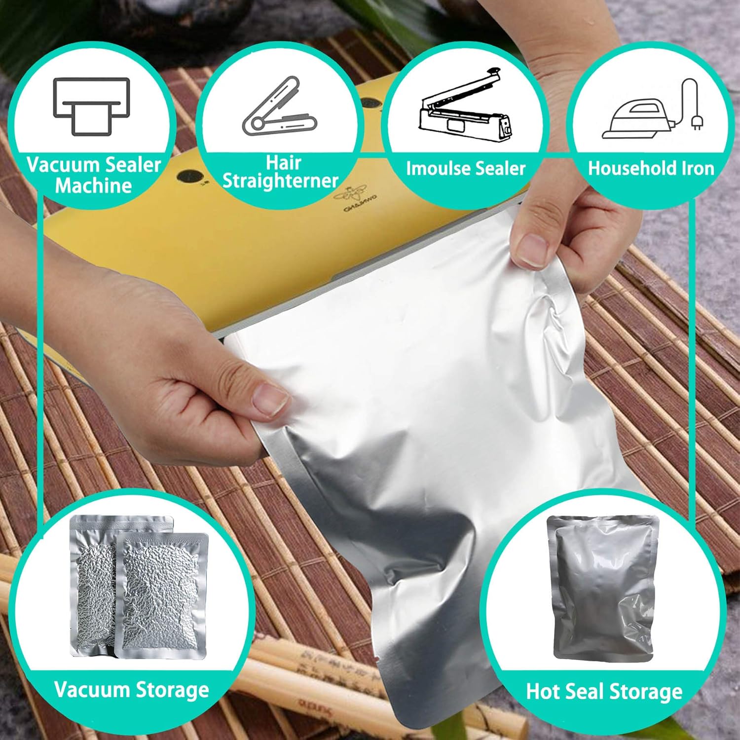 50 PCS 1 Gallon Mylar bags for - Coffee Tea Etc reseña y precio