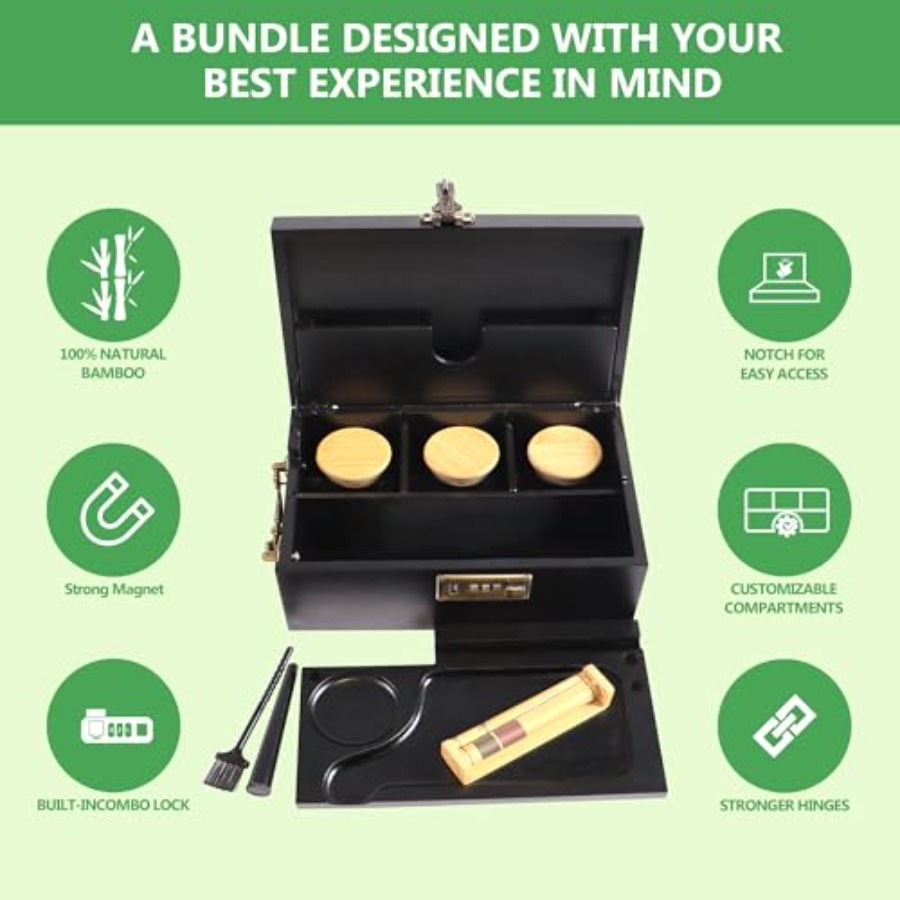 Bamboo Box with Combination Lo - Coffee Tea Etc reseña y precio