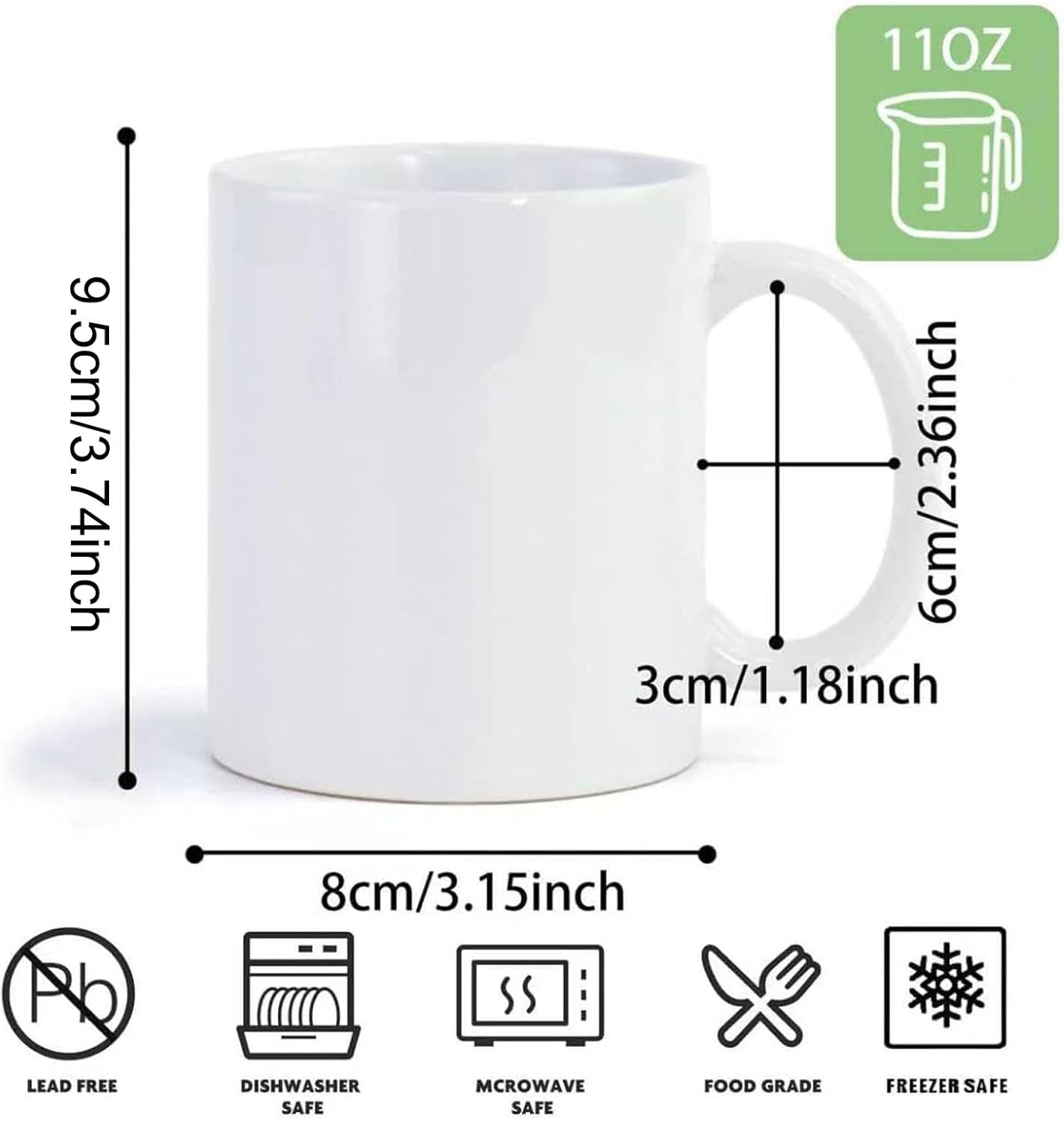 36pcs Sublimation Mugs 11oz Wh - Coffee Tea Box reseña y precio