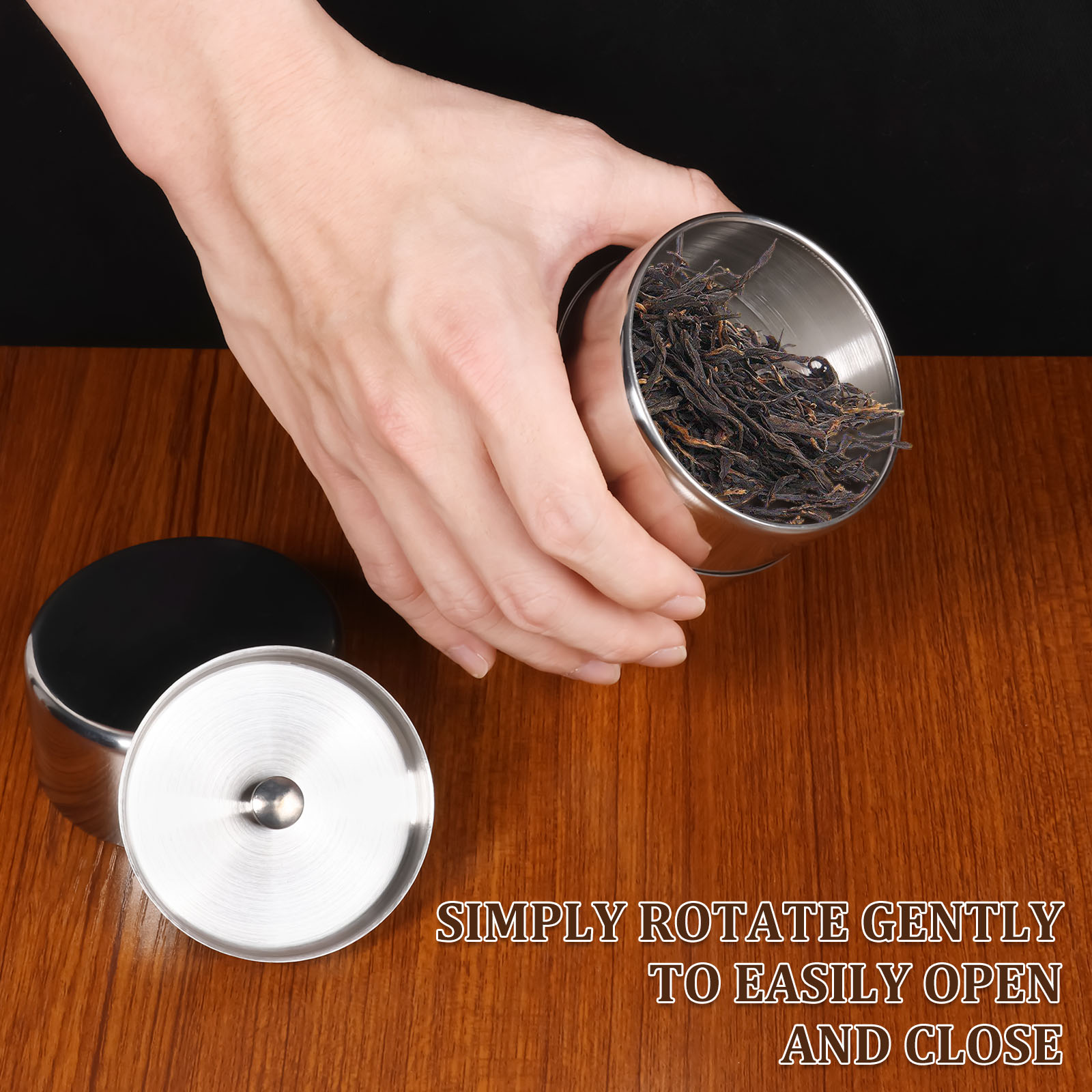 Stainless Steel Tea Leaf Tins  - Coffee Tea And Sugar Canisters reseña y precio