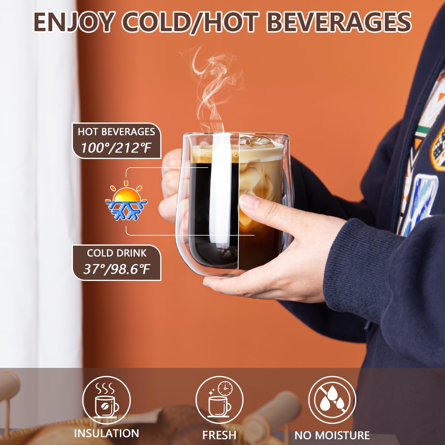 12oz Double Walled Glass Coffe - Coffee Tea Hot reseña y precio