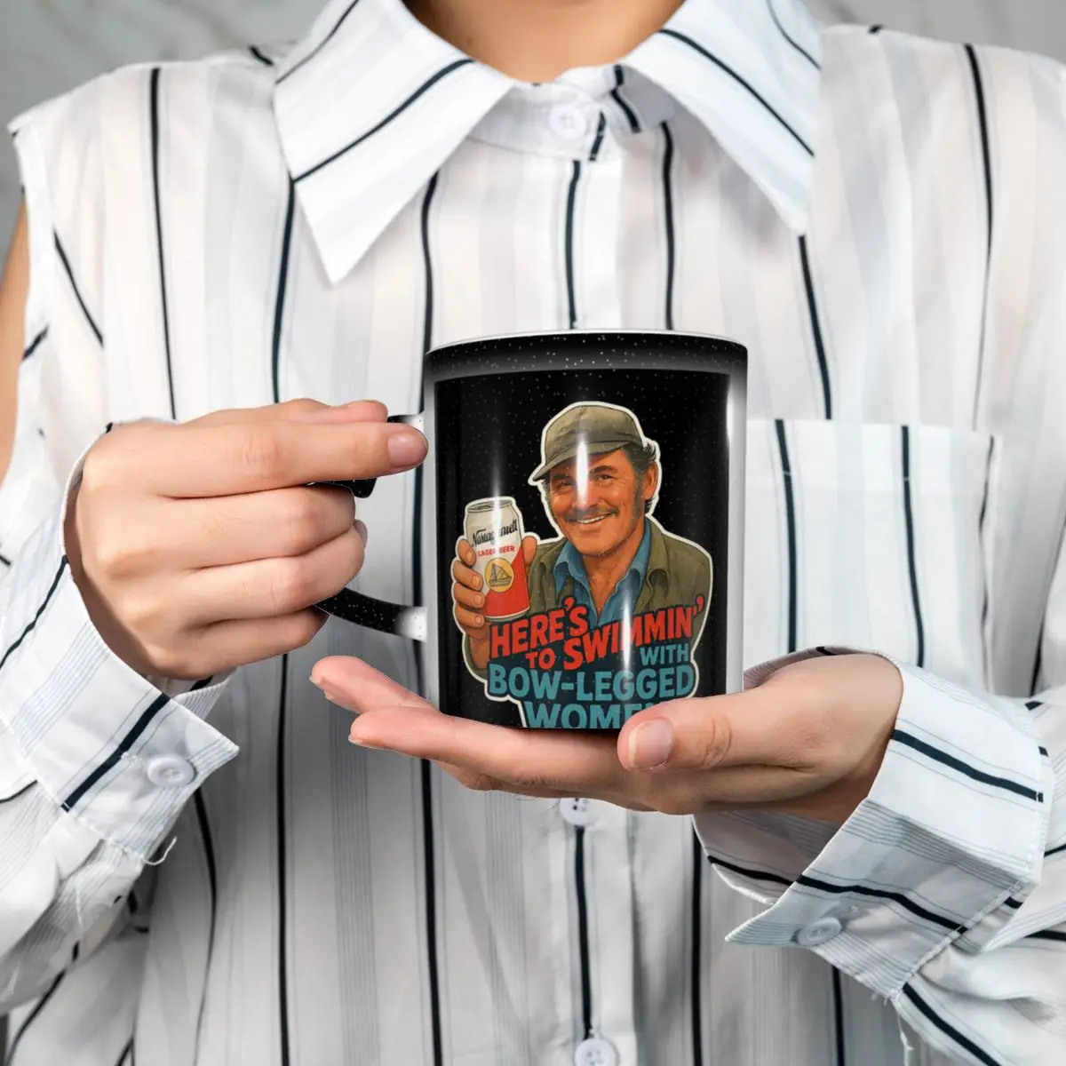 Heres To Swimmin Quint Jaws Mo - Coffee And Tea Quotes Funny reseña y precio