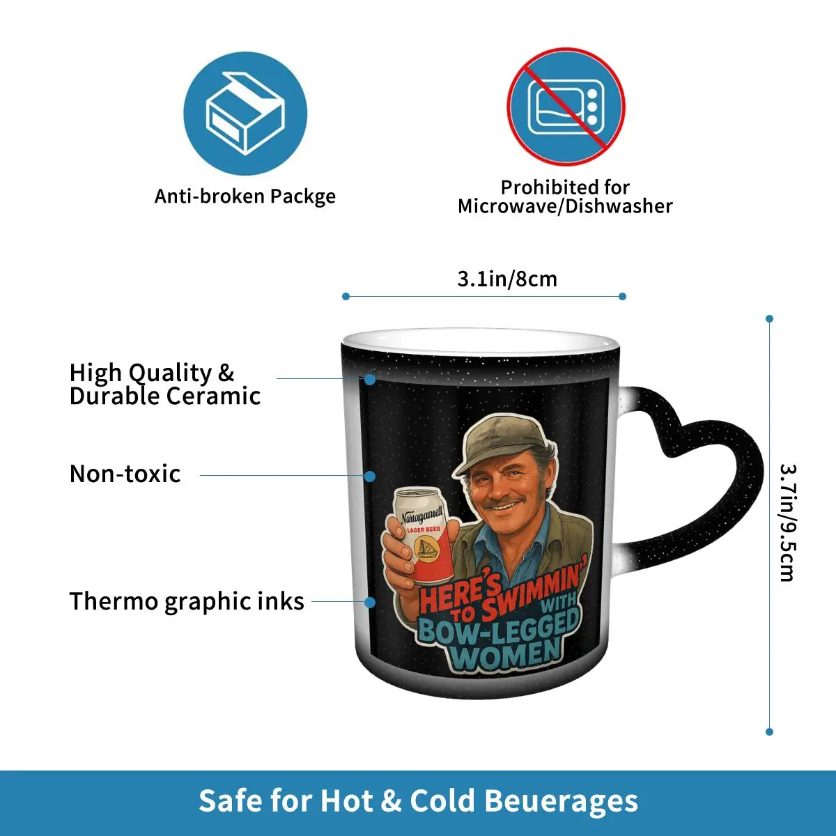 Heres To Swimmin Quint Jaws Mo - Coffee And Tea Quotes Funny reseña y precio
