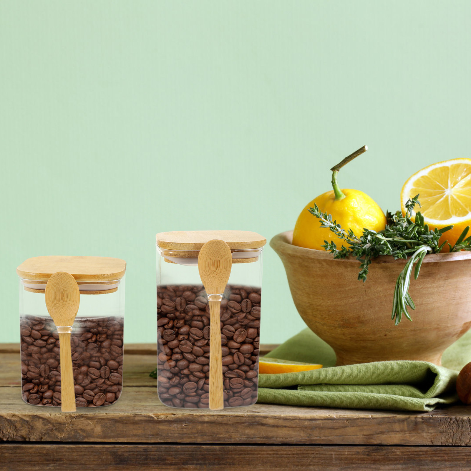 2Sets Coffee Bean Storage Airt - Coffee Tea And Sugar Canisters reseña y precio