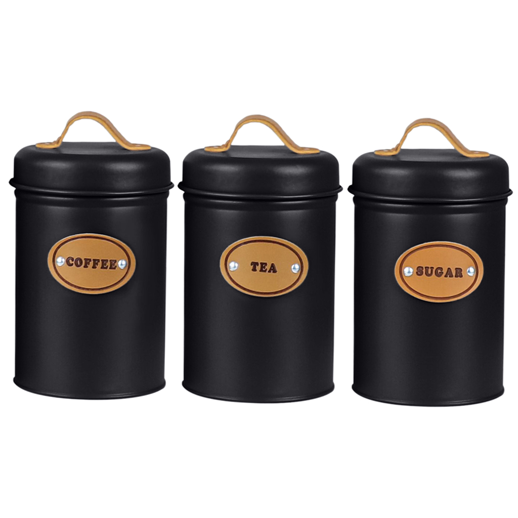 3Pcs Storage Sugar coffee and  - Coffee Tea And Sugar Canisters reseña y precio