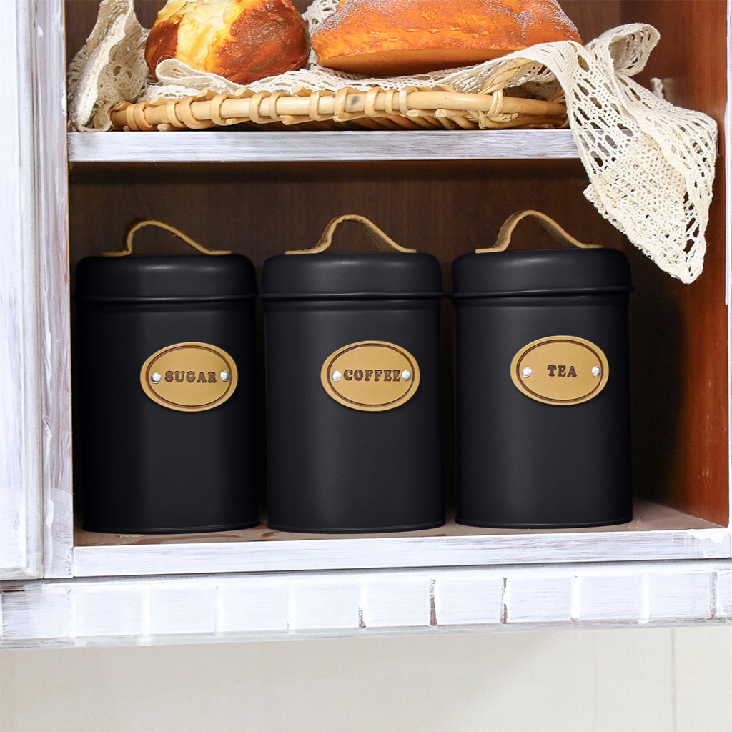 3Pcs Storage Sugar coffee and  - Coffee Tea And Sugar Canisters reseña y precio