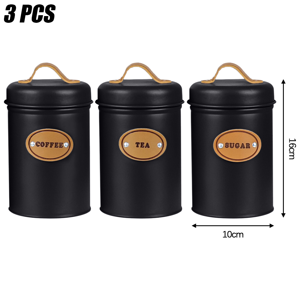 3Pcs Storage Sugar coffee and  - Coffee Tea And Sugar Canisters reseña y precio