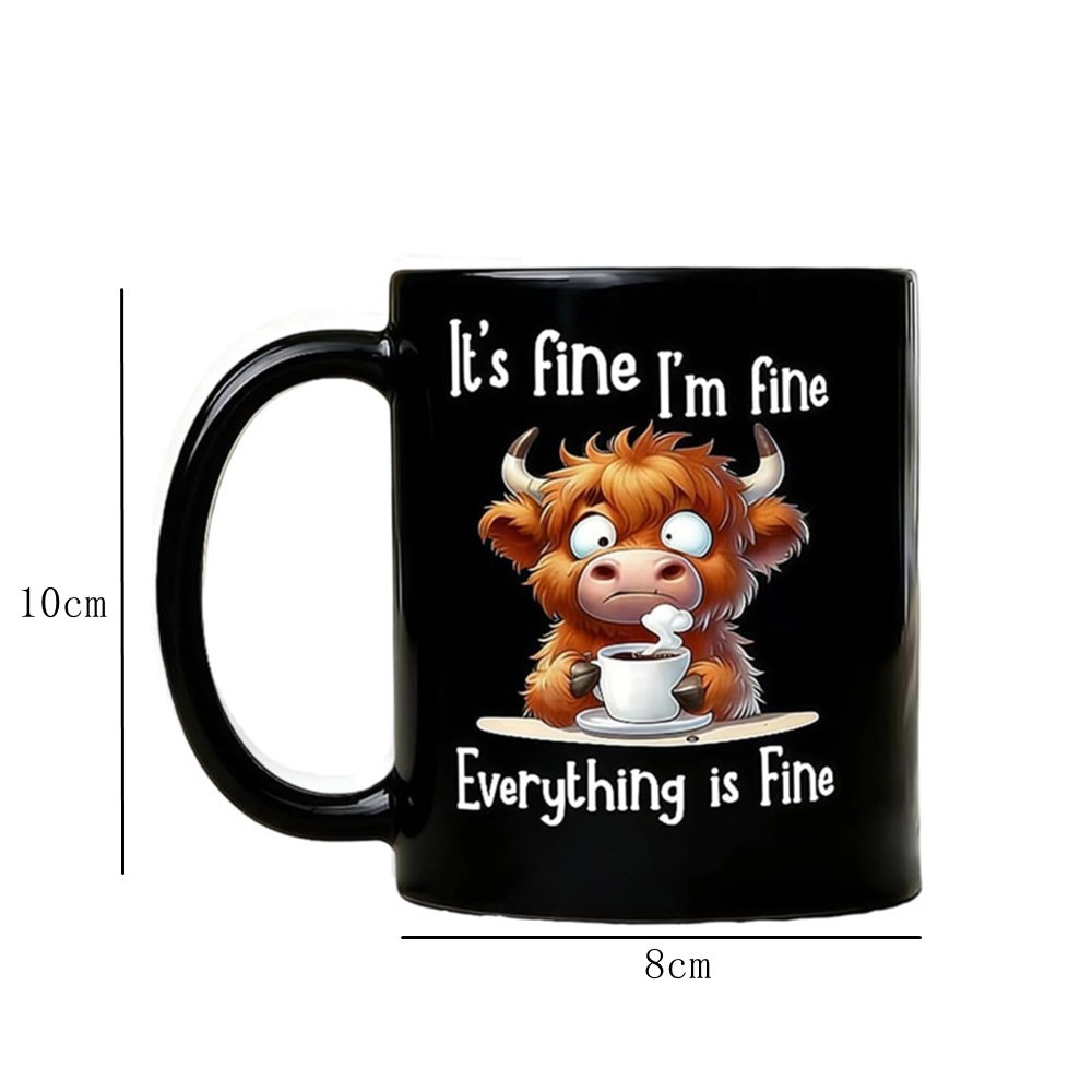 Anxious Scottish Highland Cow  - Coffee And Tea Quotes Funny reseña y precio