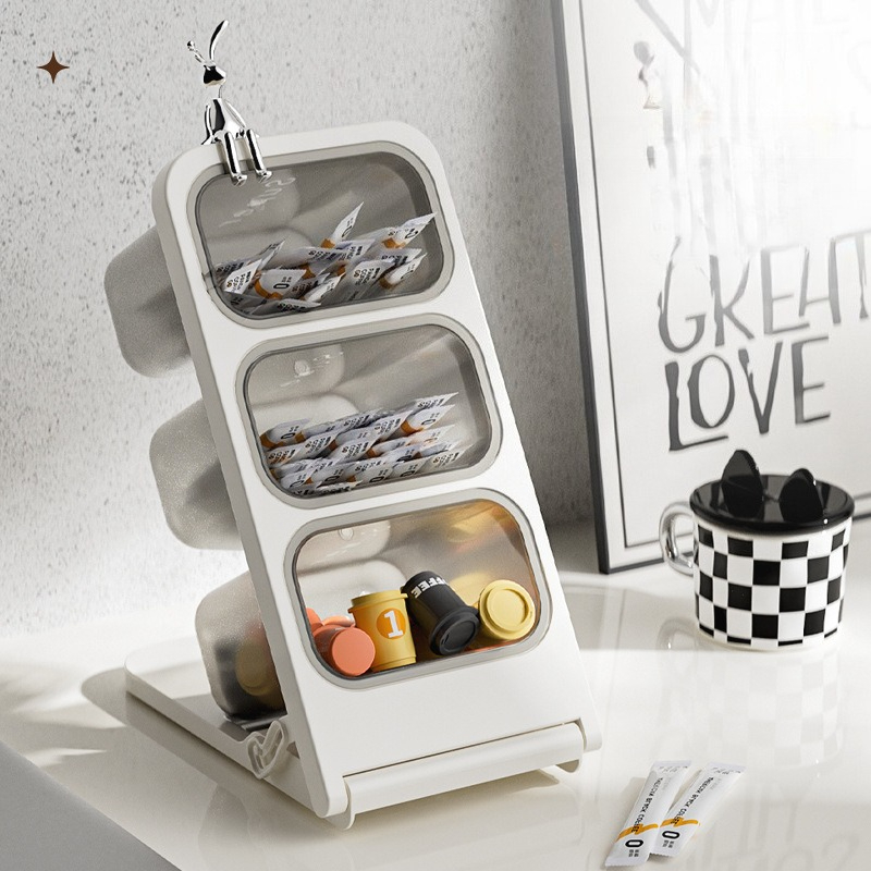 3 Tier Tea Bag Organizer Plast - Coffee Tea Box reseña y precio
