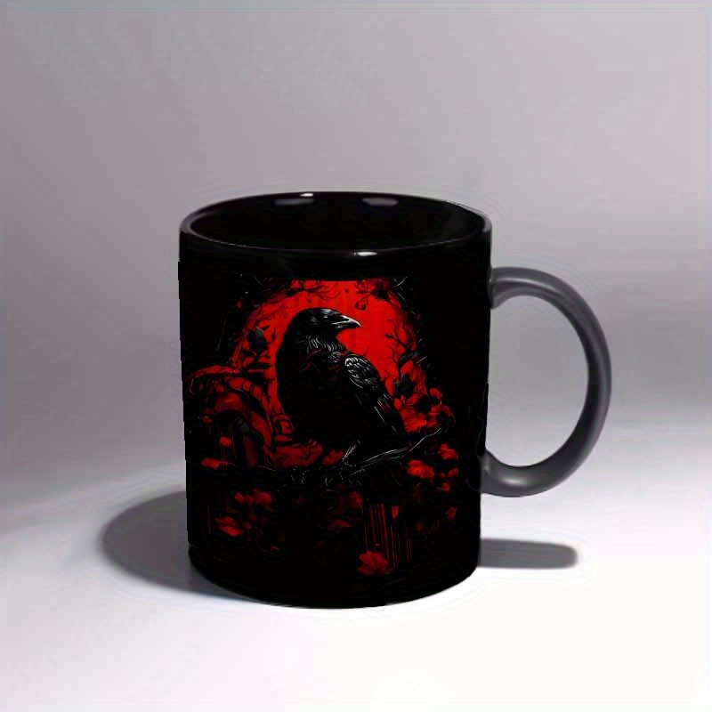 1pc, Blood-colored Crow Print, - Coffee Tea Etc reseña y precio