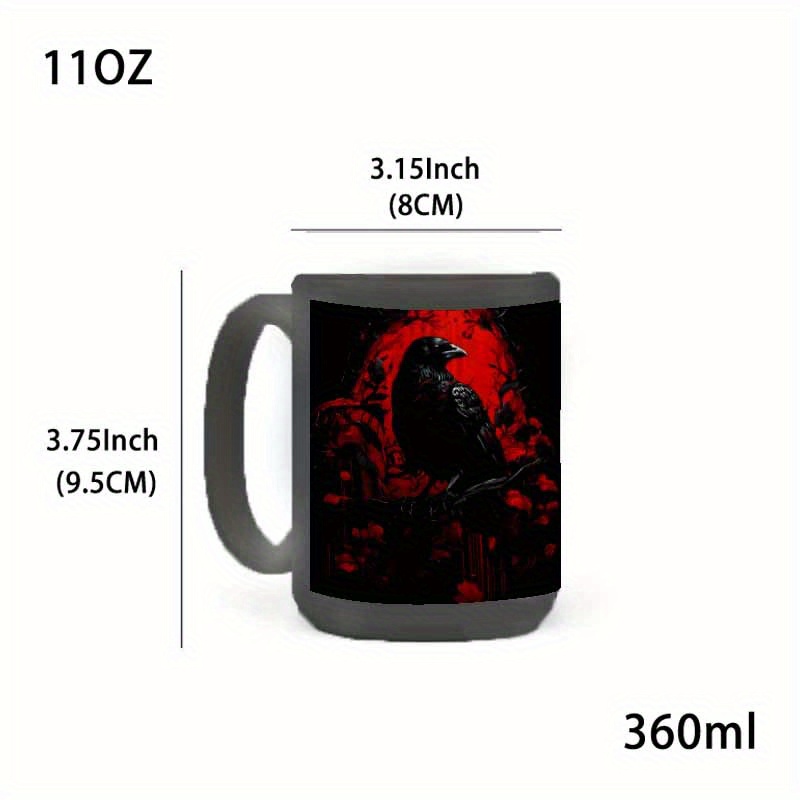 1pc, Blood-colored Crow Print, - Coffee Tea Etc reseña y precio