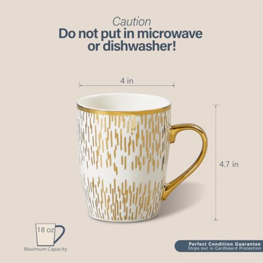 Coffee Mugs 18oz - Gold-Plated - Coffee Tea Hot reseña y precio