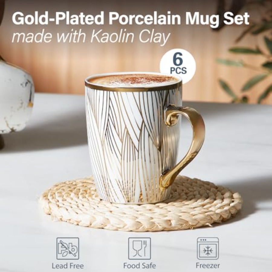 Coffee Mugs 18oz - Gold-Plated - Coffee Tea Hot reseña y precio